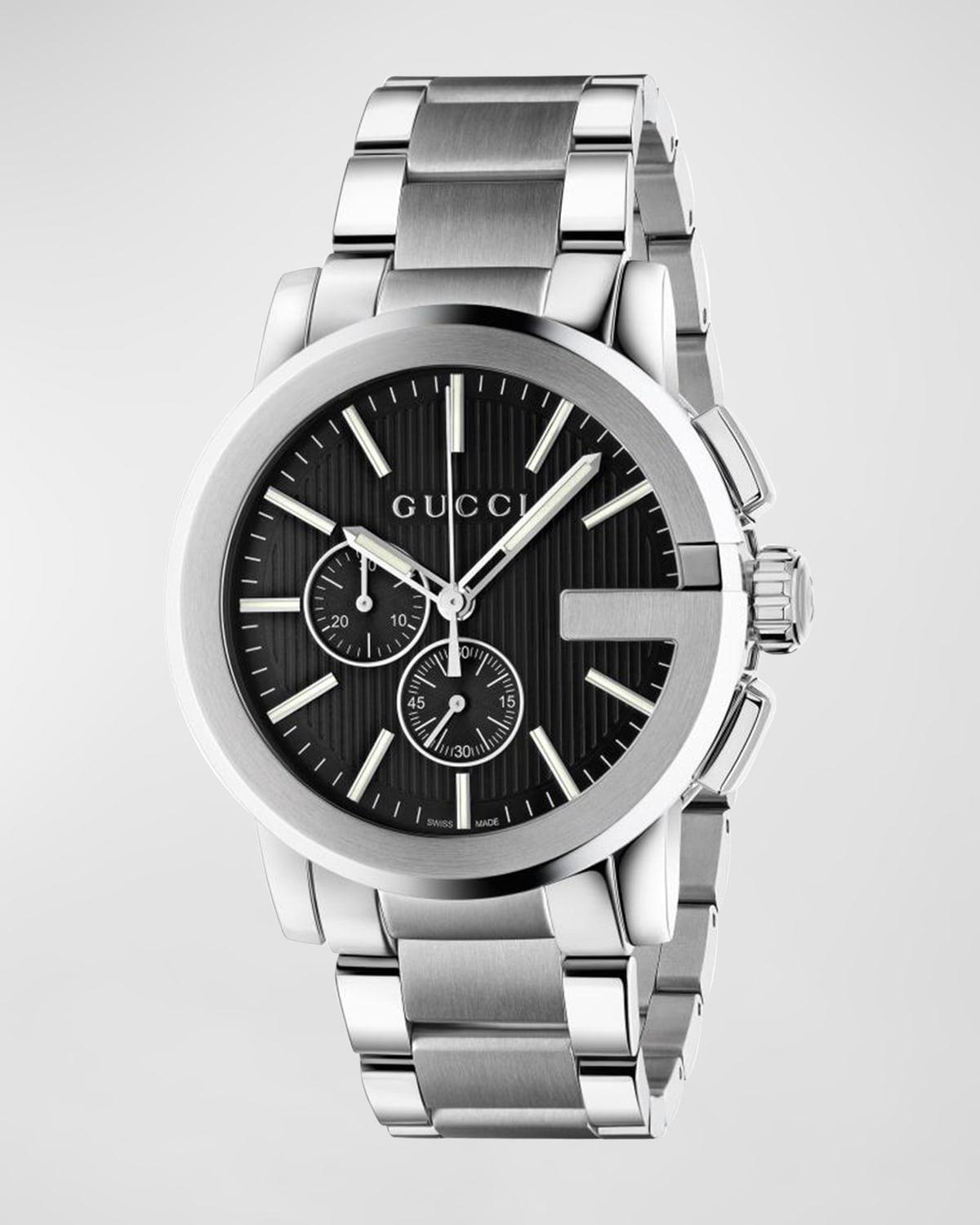 Gucci Mens Swiss Chronograph Stainless Steel Bracelet Watch 44mm Product Image