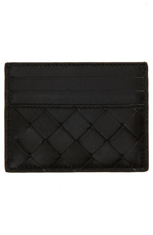 Men's  Intrecciato Credit Card Case In Black Product Image