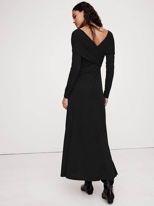 Luxe Wool-Blend Off-Shoulder Maxi Dress Product Image