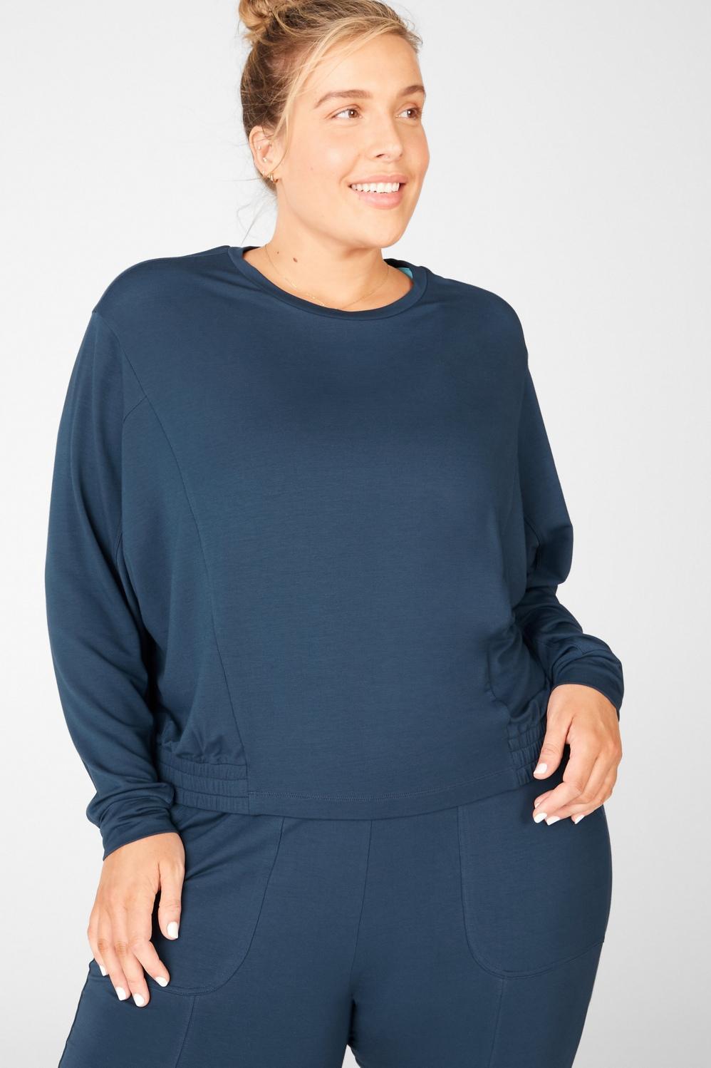 Fabletics Julie Dolman Sleeve Sweatshirt Womens blue Size XXS product image