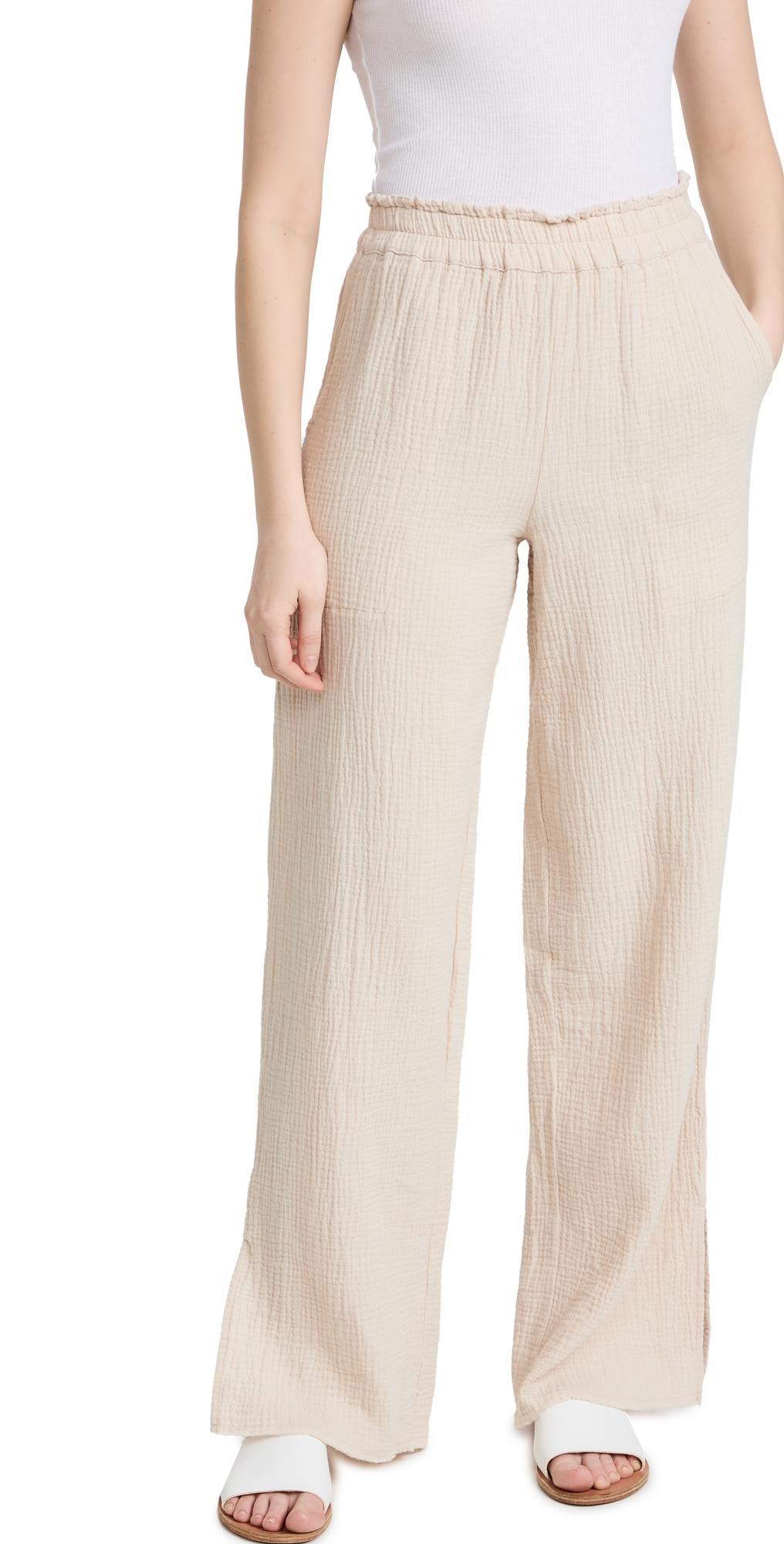 Womens Leon Smocked Cotton Pants Product Image