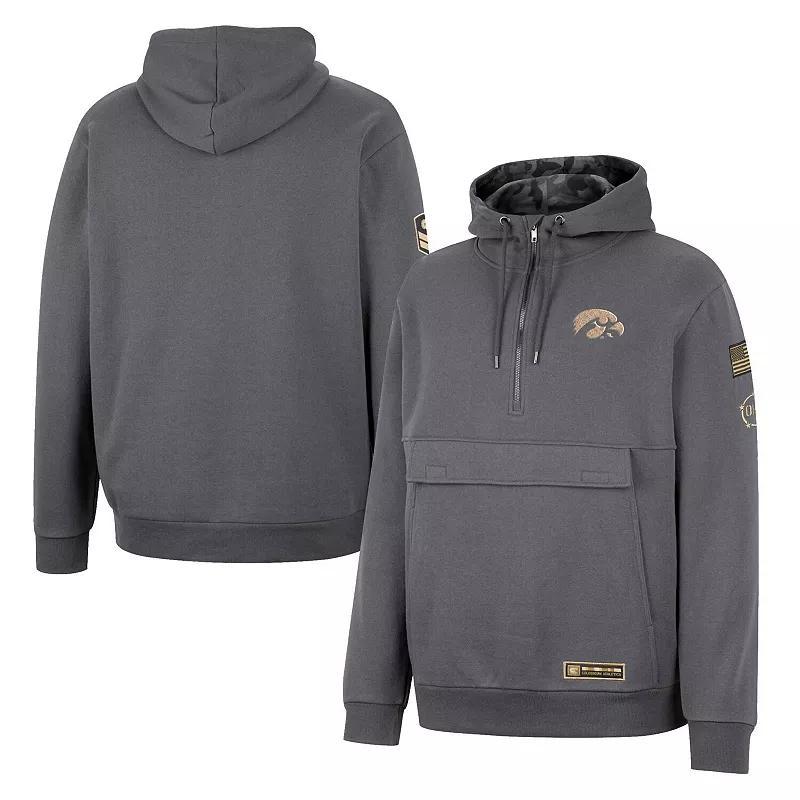 Mens Colosseum Charcoal Georgia Bulldogs OHT Military Appreciation Quarter-Zip Hoodie Product Image