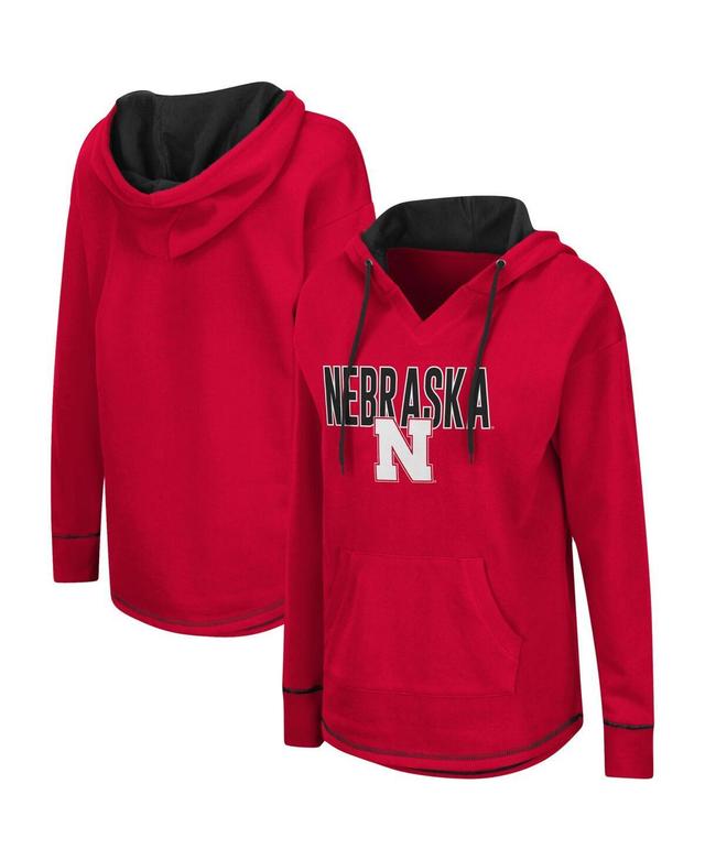 Womens Colosseum Scarlet Nebraska Huskers Tunic Pullover Hoodie Product Image