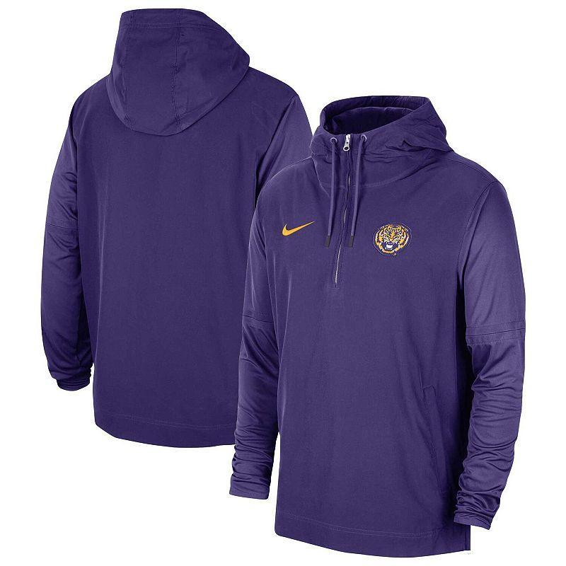 Mens Nike Purple LSU Tigers 2023 Sideline Player Quarter-Zip Hoodie Jacket Product Image