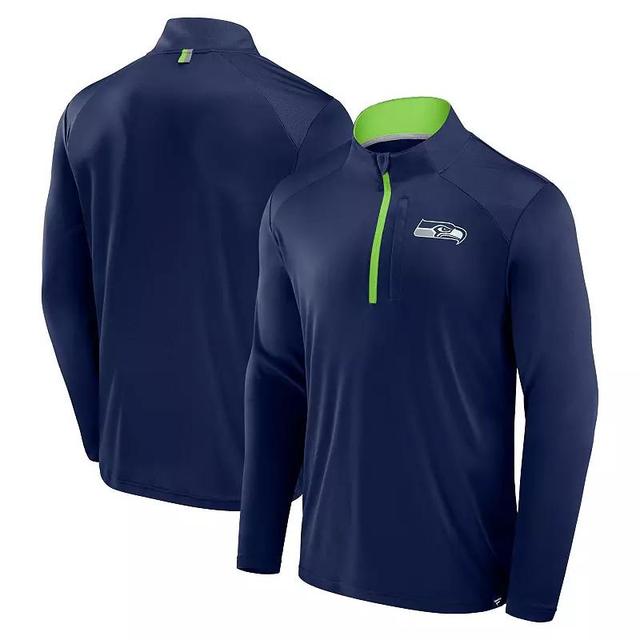 Mens Fanatics College Navy Seattle Seahawks Defender Long Sleeve Quarter-Zip Jacket Product Image