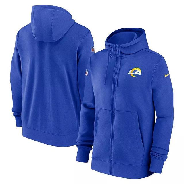 Mens Nike Royal Buffalo Bills Sideline Club Performance Full-Zip Hoodie Product Image