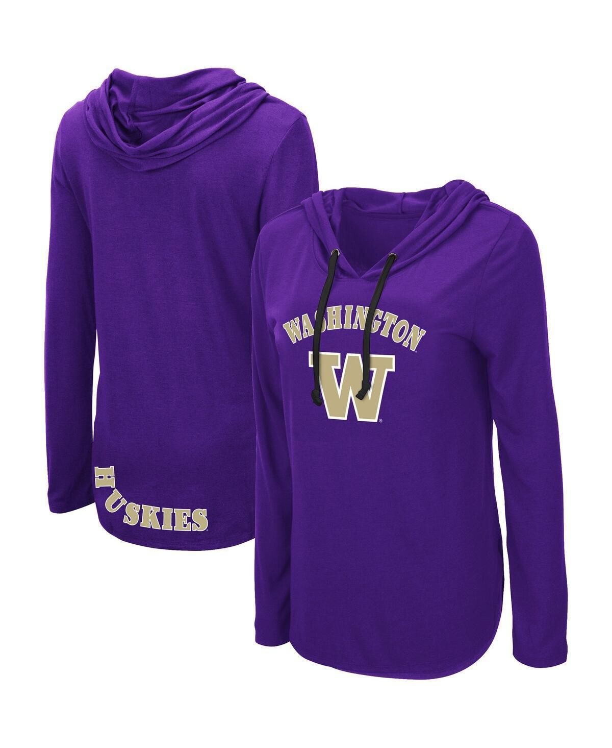 Womens Colosseum Washington Huskies My Lover Lightweight Hooded Long Sleeve T-Shirt Product Image