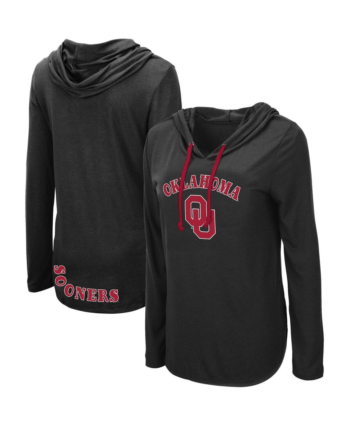 Womens Colosseum Black Oklahoma Sooners My Lover Lightweight Hooded Long Sleeve T-shirt Product Image