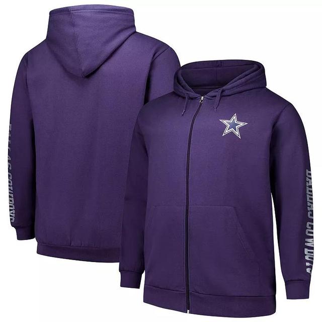 Mens Fanatics Dallas Cowboys Big & Tall Sleeve Hit Full-Zip Hoodie Blue Product Image