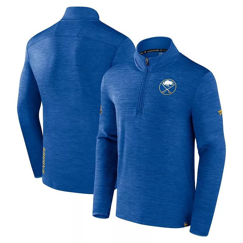 Mens Fanatics Branded  Heather Royal New York Islanders Authentic Pro Quarter-Zip Pullover Top Product Image