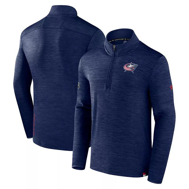 Mens Fanatics Branded Deep Sea Blue Seattle Kraken Authentic Pro Quarter-Zip Pullover Top Product Image