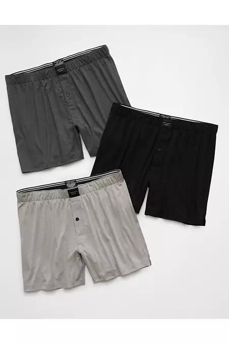 AEO Mens Slim Knit Ultra Soft Boxer Short 3-Pack Mens Product Image