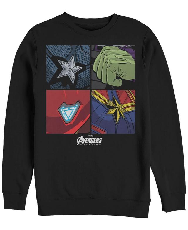 Mens Marvel Avengers Emblem Portrait Panels Graphic Fleece Pullover Product Image