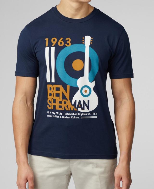 Ben Sherman Mens Mod Guitar Poster Short Sleeve T-shirt Product Image