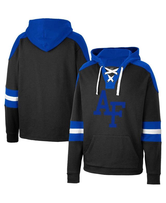 Mens Colosseum Black Air Force Falcons Lace-Up 4.0 Pullover Hoodie Product Image