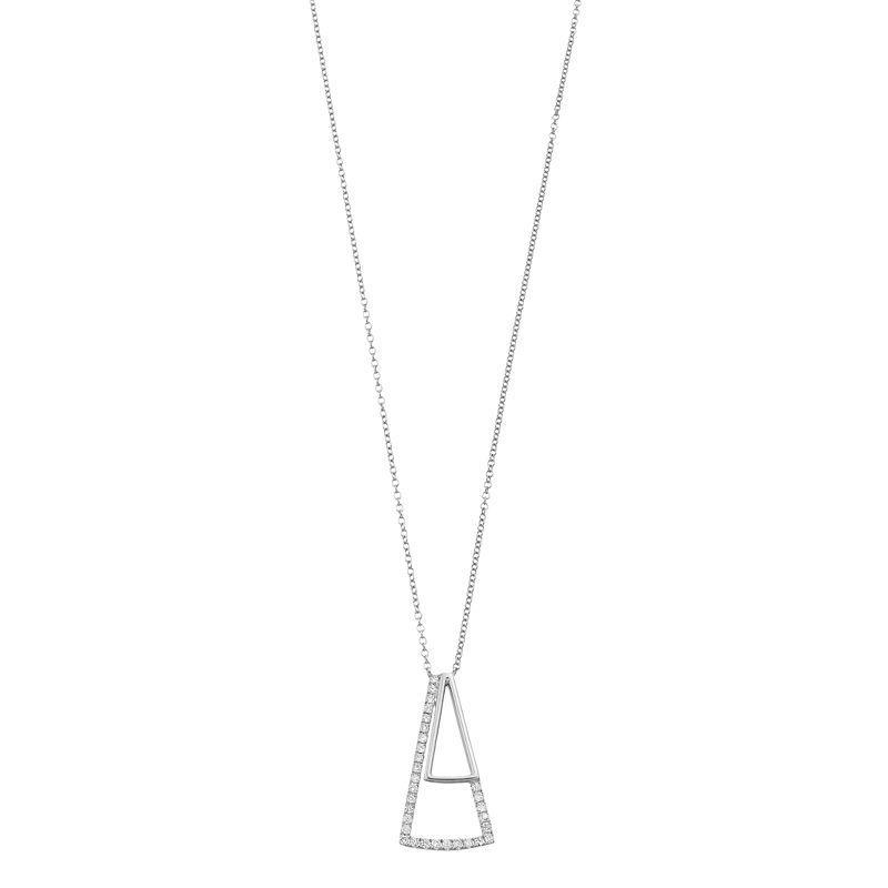 Ava Blue 14k White Gold 1/4 Carat T.W. Diamond Trillion Pendant Necklace, Womens Product Image