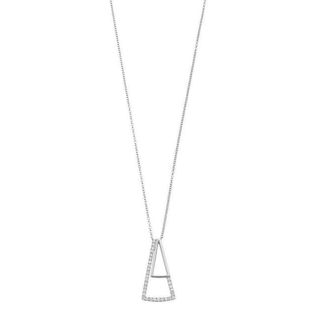 Ava Blue 14k White Gold 1/4 Carat T.W. Diamond Trillion Pendant Necklace, Womens Product Image