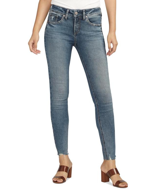 Silver Jeans Co. Womens Suki Faded Raw-Hem Skinny Jeans Product Image