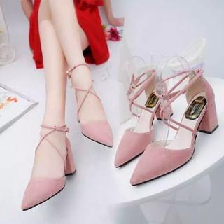 Pointed Ankle Strap Chunky Heel Sandals product image