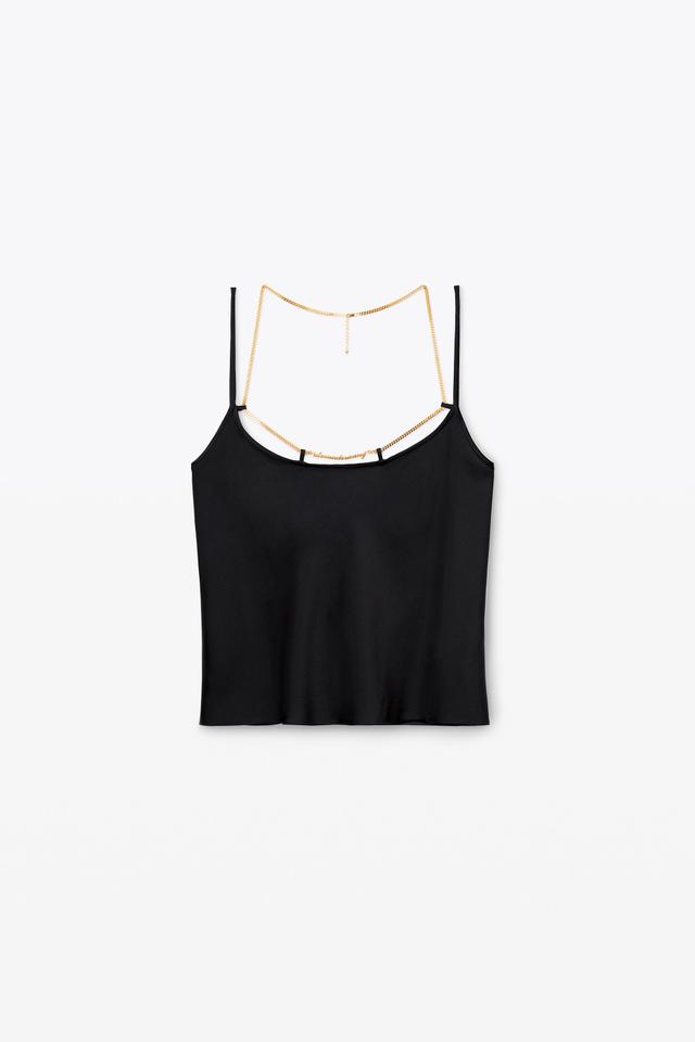 Silk Charmeuse Cami Top With Logo Nameplate Product Image