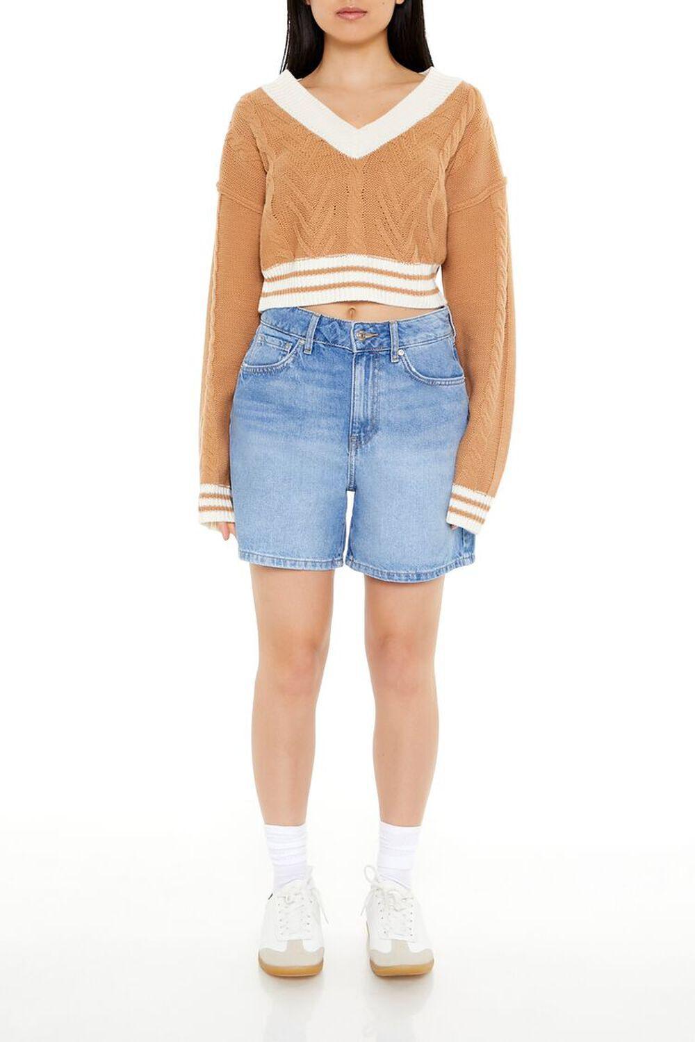 Cropped Cable Knit Sweater | Forever 21 Product Image