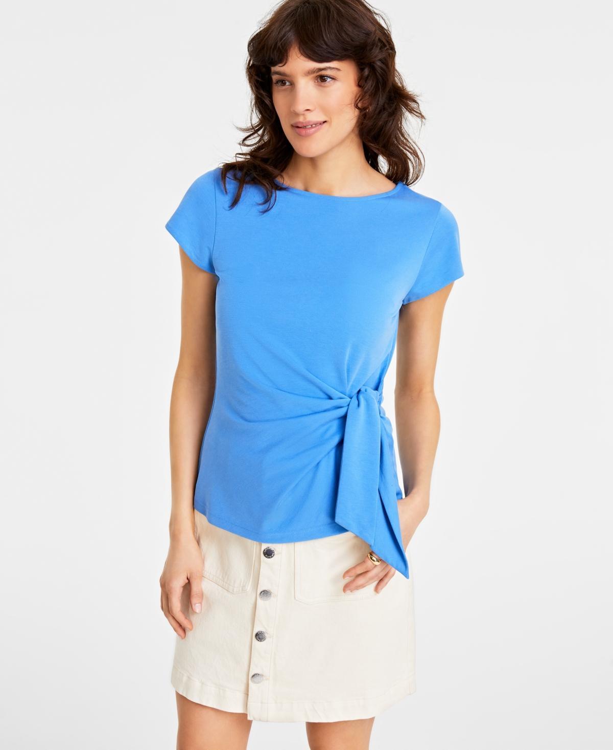 On 34th Womens Knit Side-Tie T-Shirt, Created for Macys Product Image