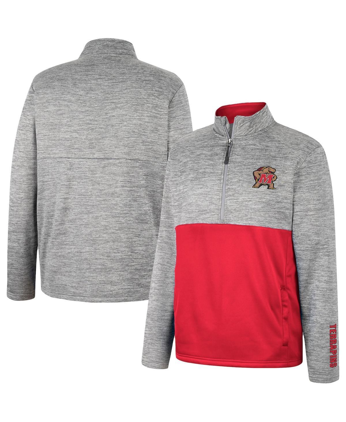 Mens Colosseum Gray Maryland Terrapins John Half-Zip Jacket Product Image