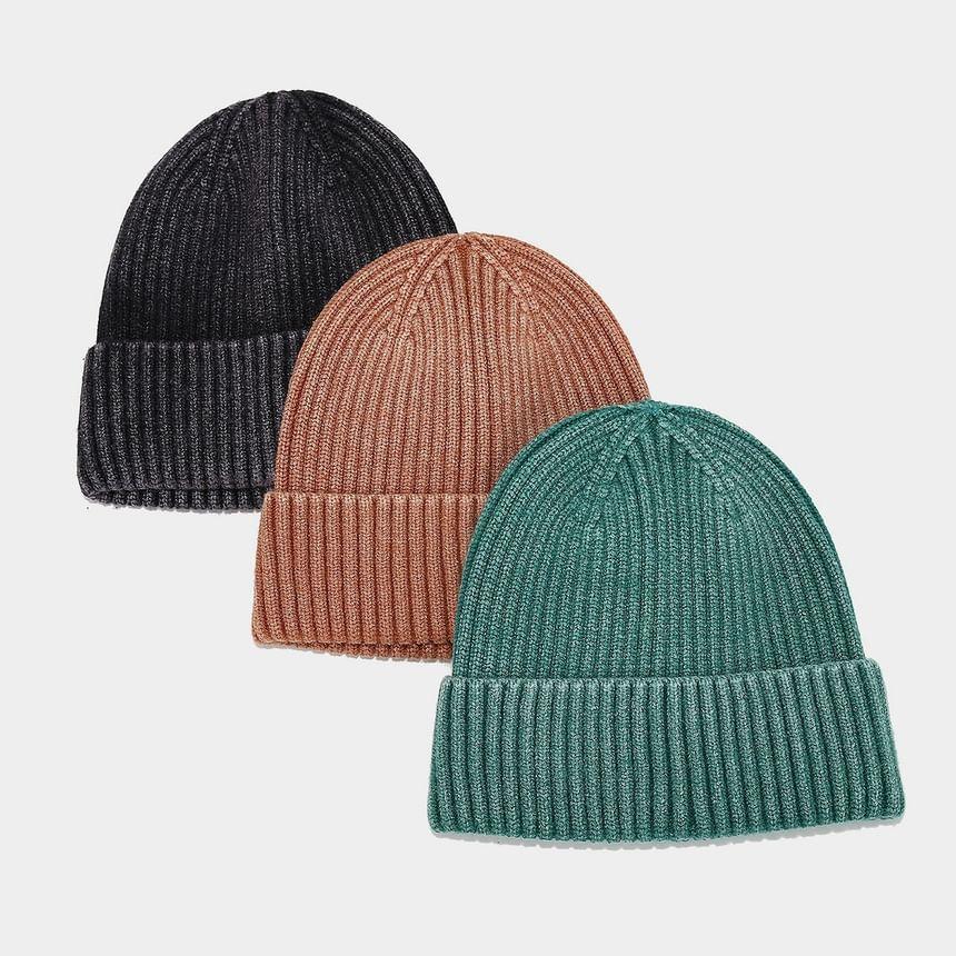 Washed Ribbed Knit Beanie product image