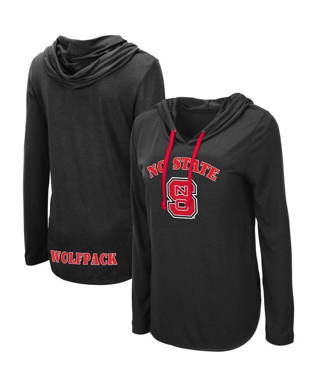 Womens Colosseum Black NC State Wolfpack My Lover Long Sleeve Hoodie T-Shirt Product Image