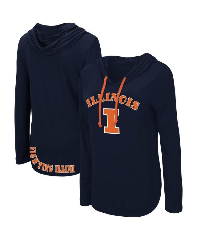 Womens Colosseum Illinois Fighting Illini My Lover Lightweight Hooded Long Sleeve T-Shirt Blue Product Image