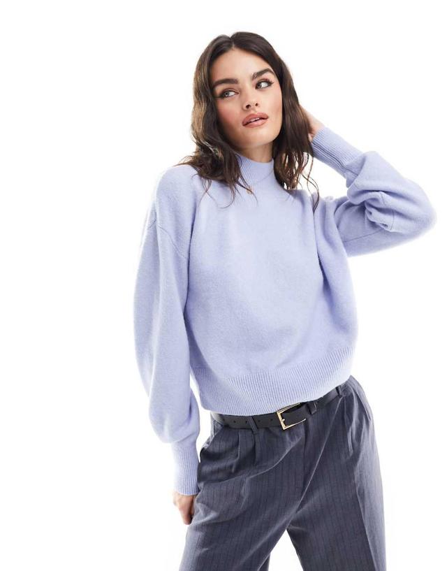 & Other Stories mock neck sweater in light blue Product Image