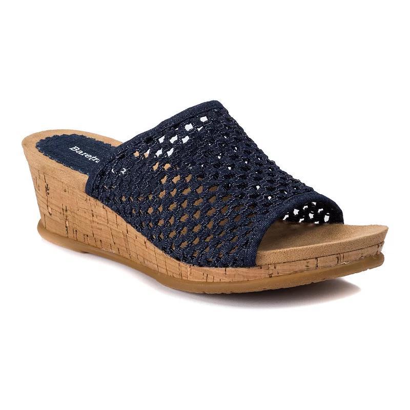 Baretraps Flossey Womens Wedge Sandals Dark Blue Product Image