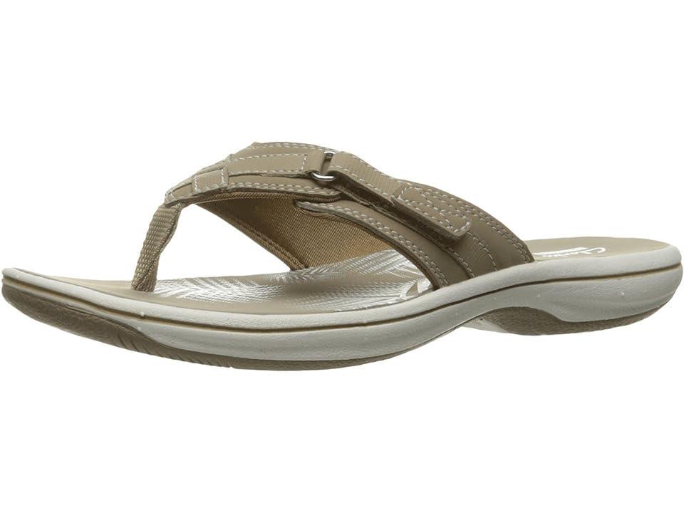 Clarks Womens Cloudsteppers Breeze Sea Flip Flops -TAUPE SYNTHETIC Product Image