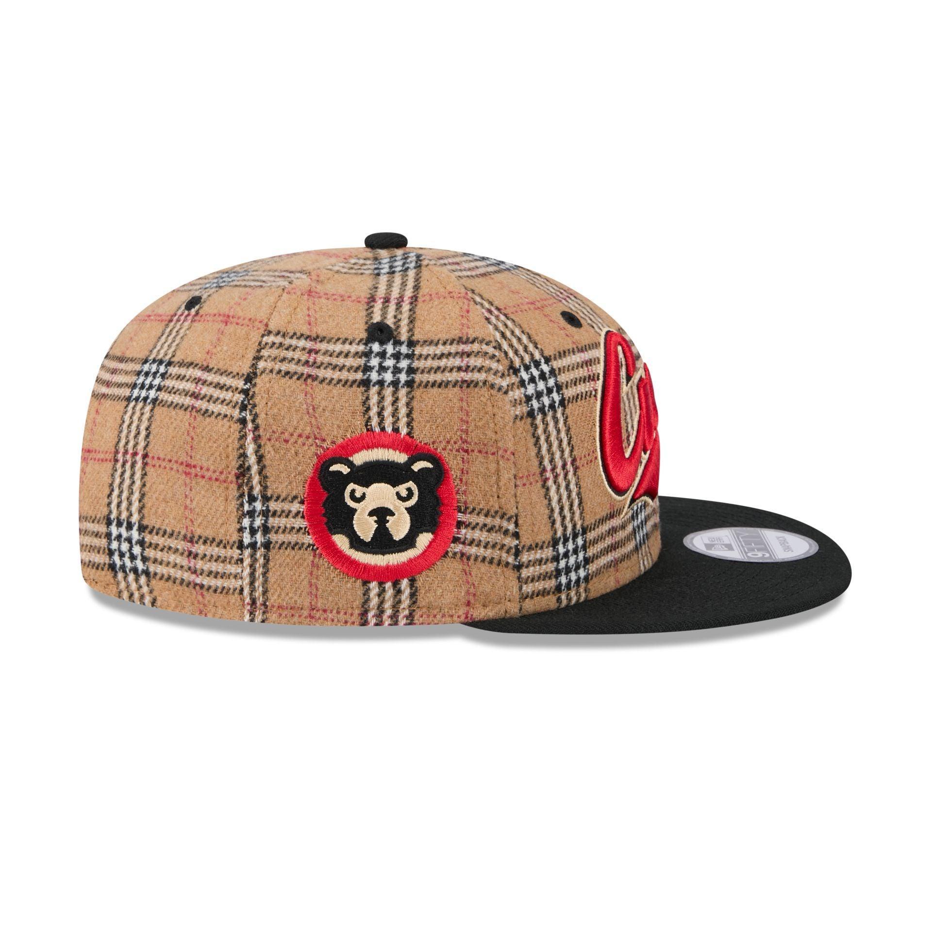 Chicago Cubs Tan Tartan 9FIFTY Snapback Hat Male Product Image