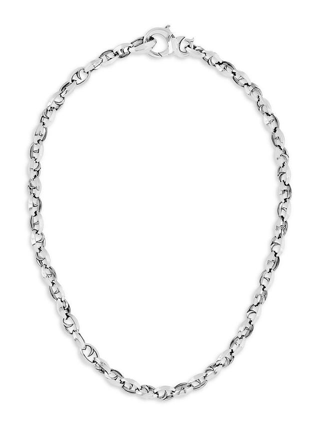 Mens Classic Large Link Sterling Silver Necklace Product Image