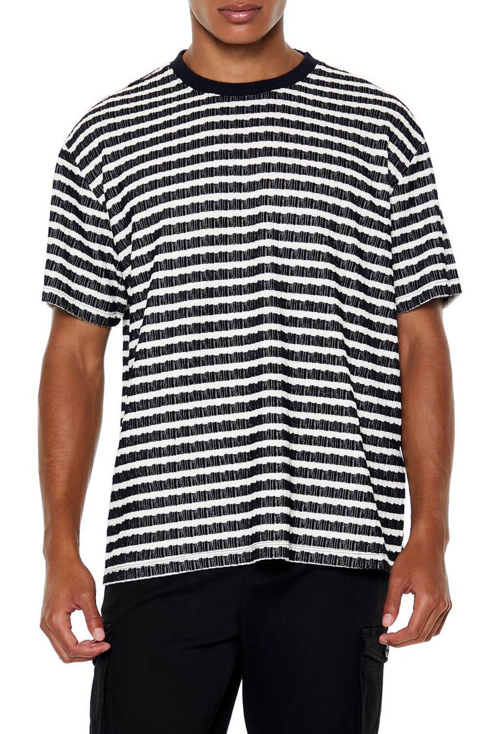 Textured Striped Crew Neck Tee | Forever 21 Product Image