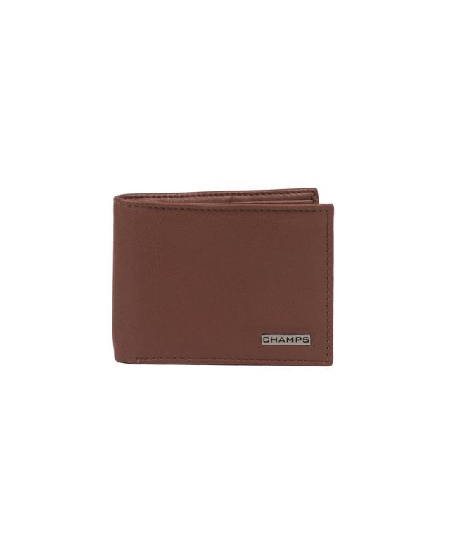 CHAMPS Black Label Tan Genuine Cowhide Leather RFID Blocking Bi-Fold Wallet in Gift Box Product Image