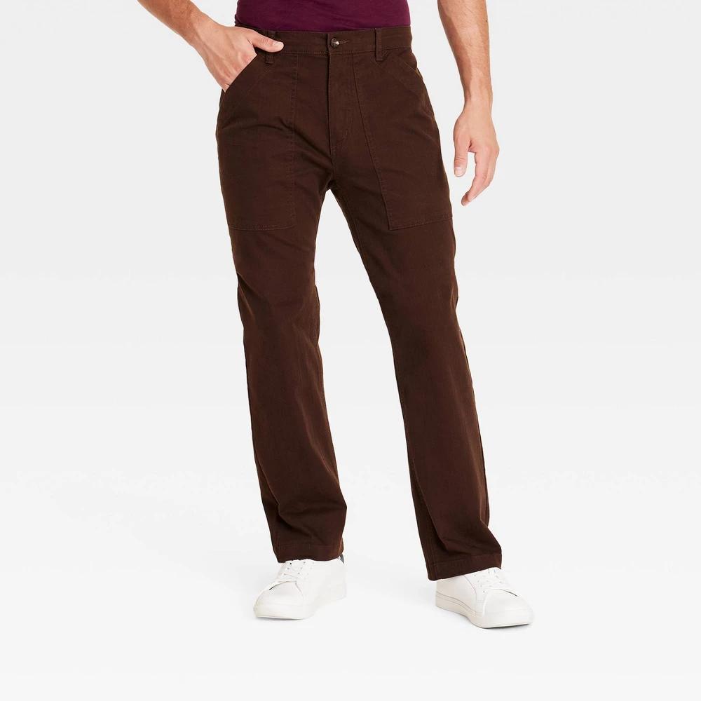 Mens Straight Leg Utility Pants - Goodfellow & Co Brown 38x32 product image