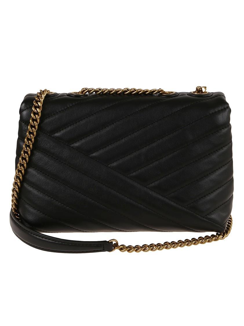 TORY BURCH Kira Chevron Small Convertible Shoulder Bag In Black Product Image