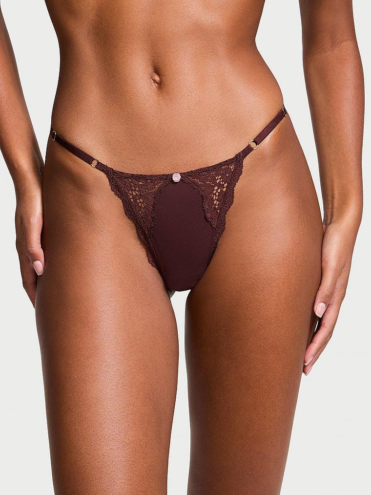 Lace-Trim Adjustable V-String Panty Product Image