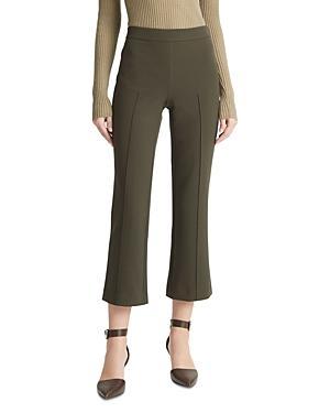 Vince Pintuck Crop Flare Cotton Blend Pants Product Image