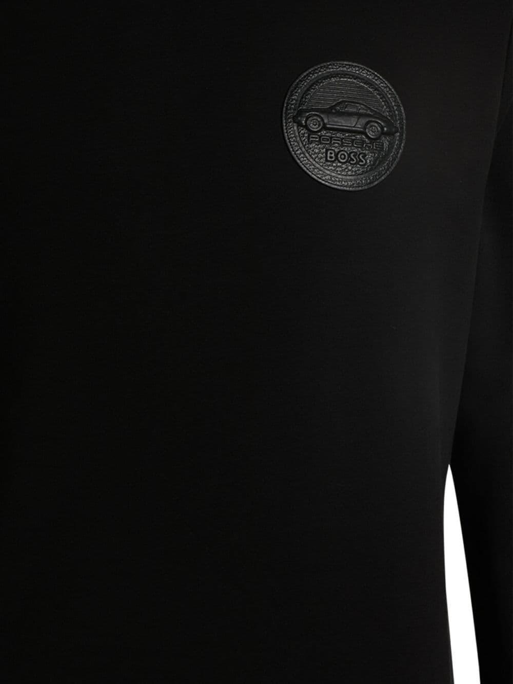 Porsche X Boss Cotton-blend Sweatshirt With Special Branding In Black Product Image