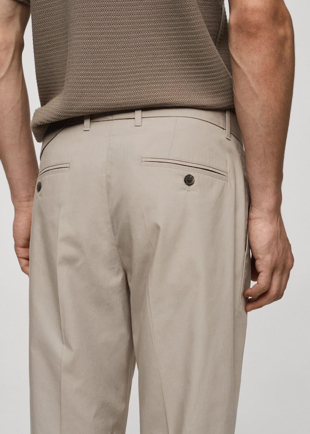 Mango Mens Lyocell Pleated Trousers - Light Product Image