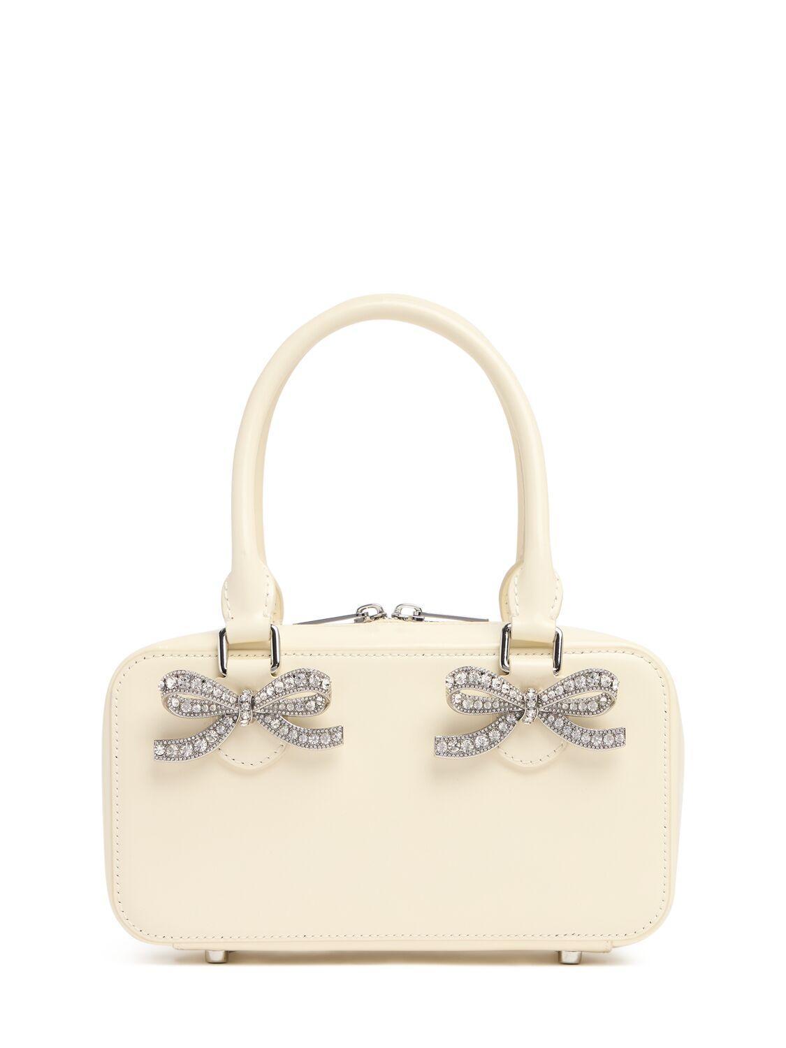 Mini Leather Top Handle Bag In Cream Product Image