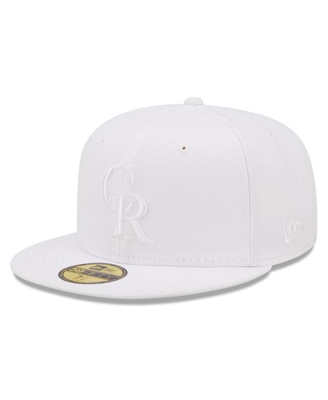 Mens New Era Colorado Rockies White 59FIFTY Fitted Hat Product Image