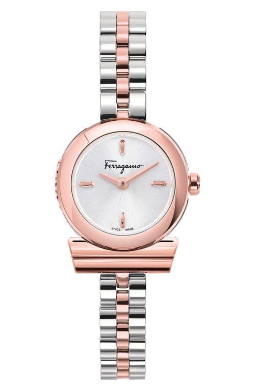 Salvatore Ferragamo Womens Swiss Gancini Two Tone Stainless Steel Bracelet Watch 23mm Product Image