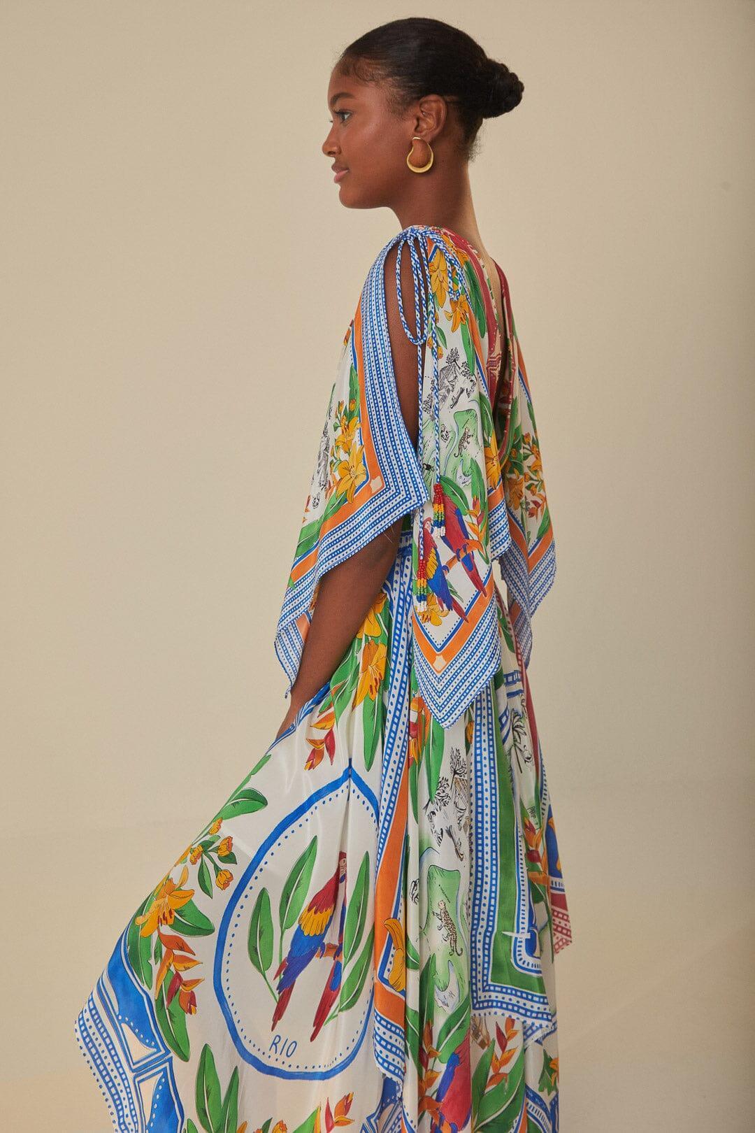 Womens Tropical Destination Scarf Maxi Dress Product Image