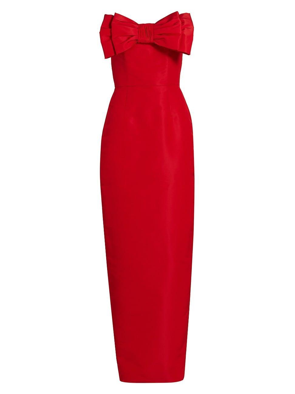 Womens Romina Silk Bow-Embellished Column Gown Product Image