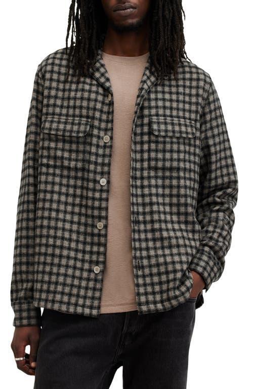 ALLSAINTS Alkame Relaxed Fit Check Button-up Shirt In Brown Product Image