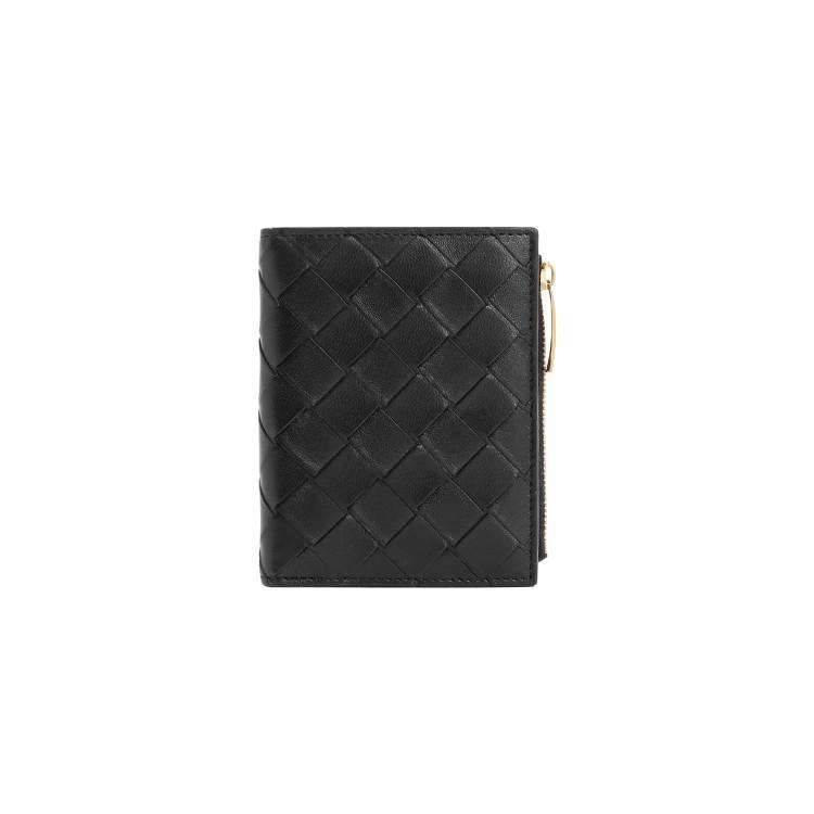 Bi-fold Wallet With Zip In Black Product Image